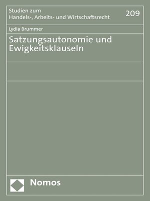 cover image of Satzungsautonomie und Ewigkeitsklauseln